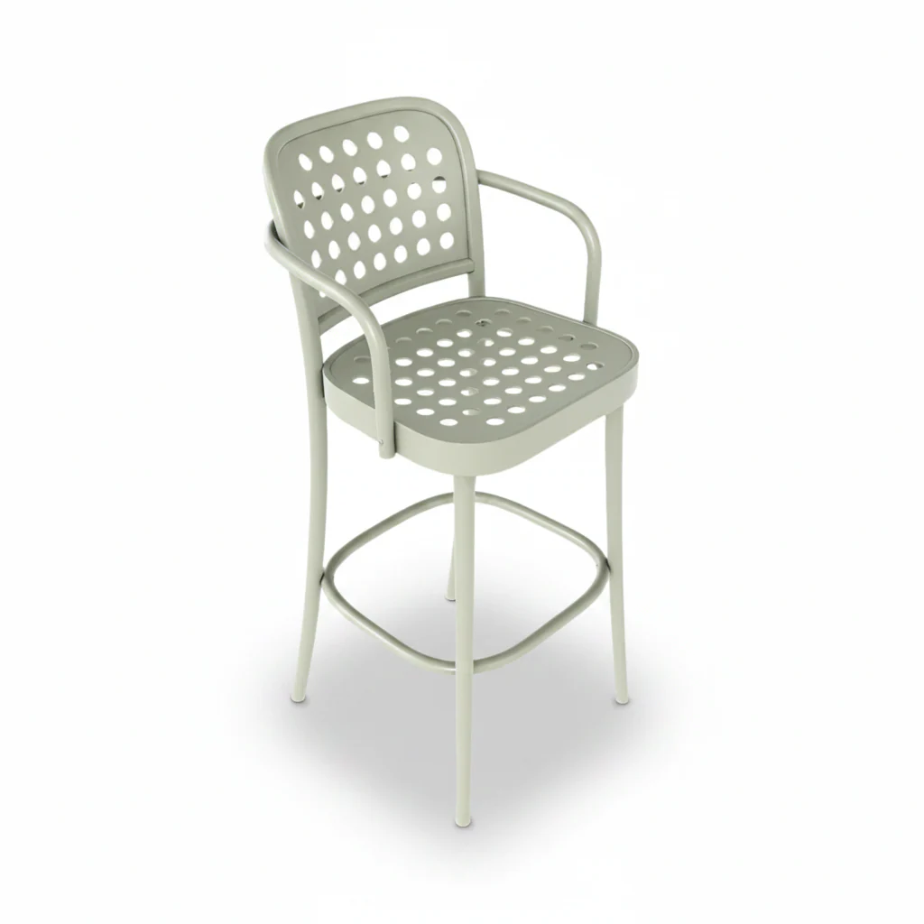 822 Bentwood Barstool with Back and Arms by Ton