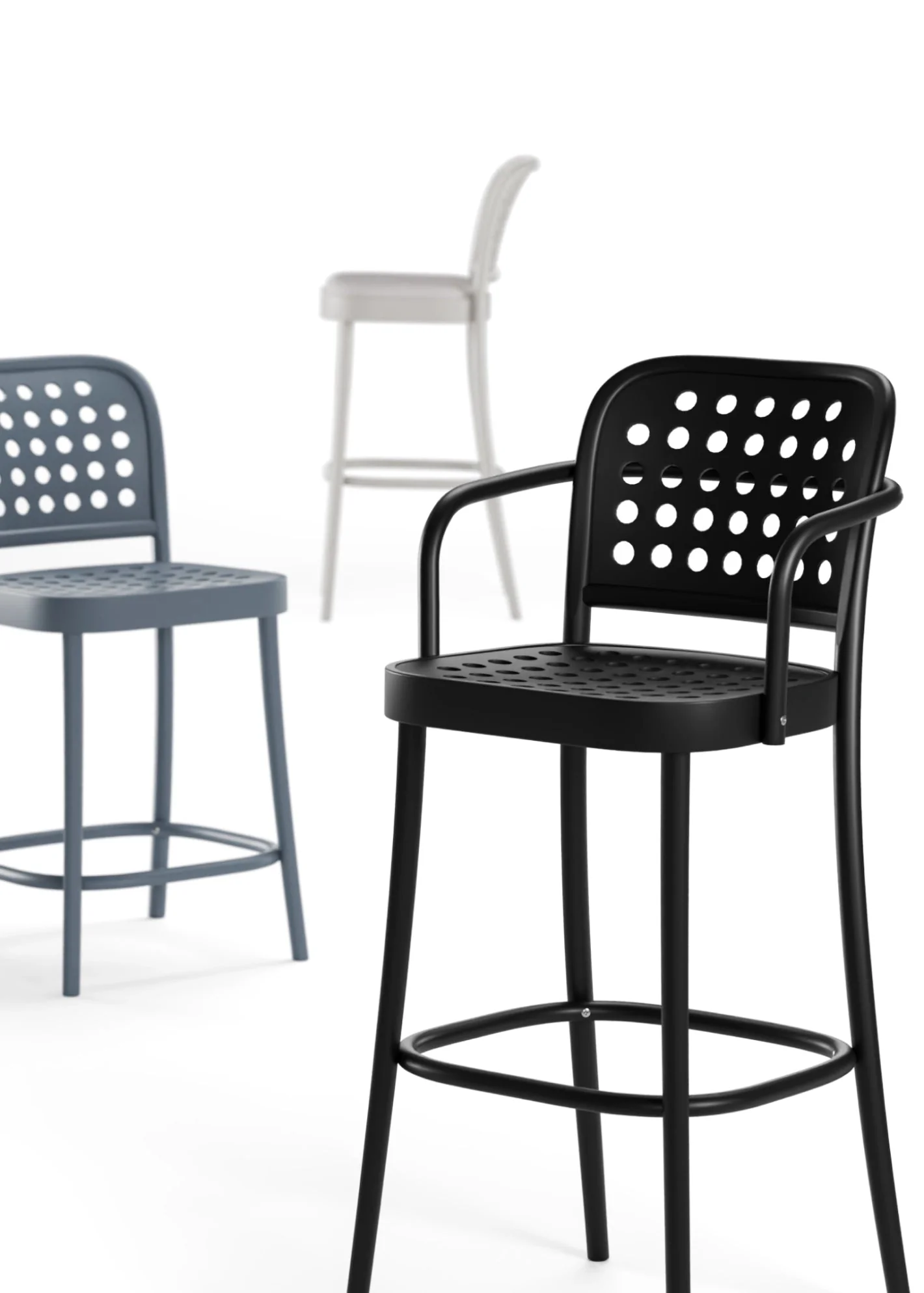 822 Bentwood Barstool with Back by Ton - Image 2