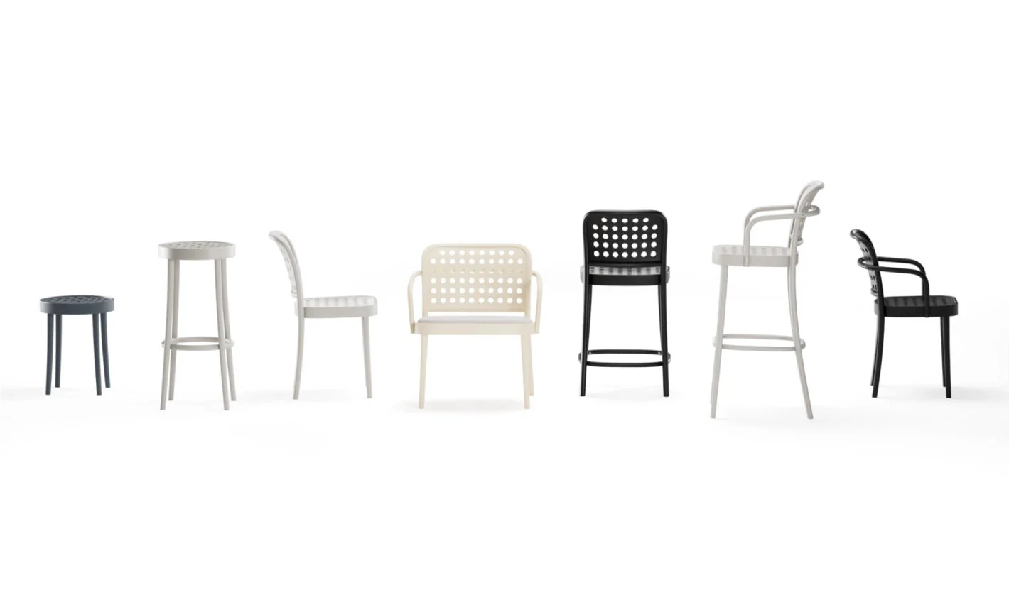 822 Bentwood Barstool with Back by Ton - Image 6