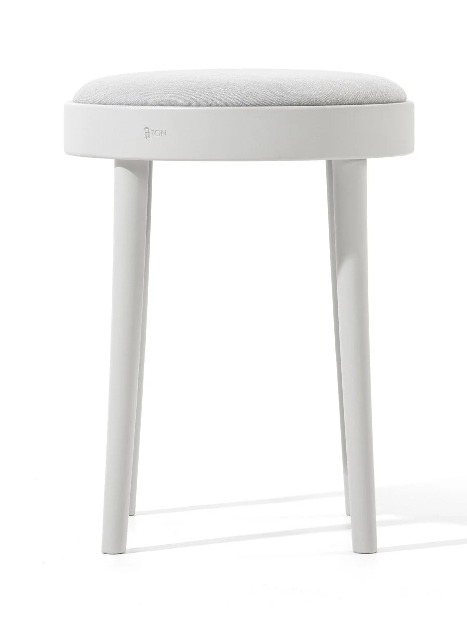 822 Bentwood Low Stool / Upholstered Seat by Ton - Image 2