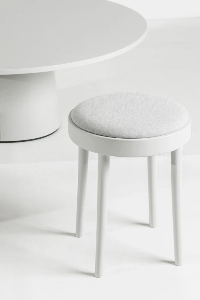 822 Bentwood Low Stool / Upholstered Seat by Ton - Image 8