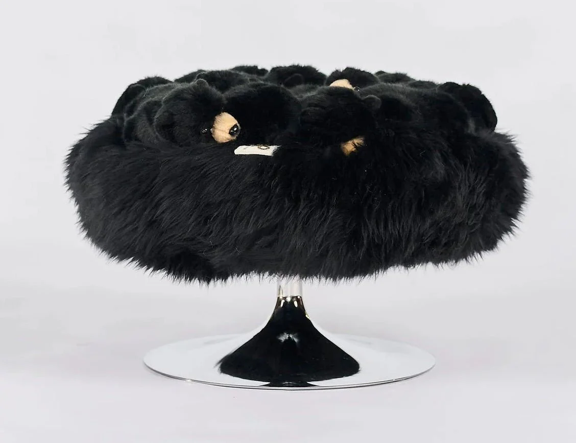 Black Bear Pouf by AP Collection