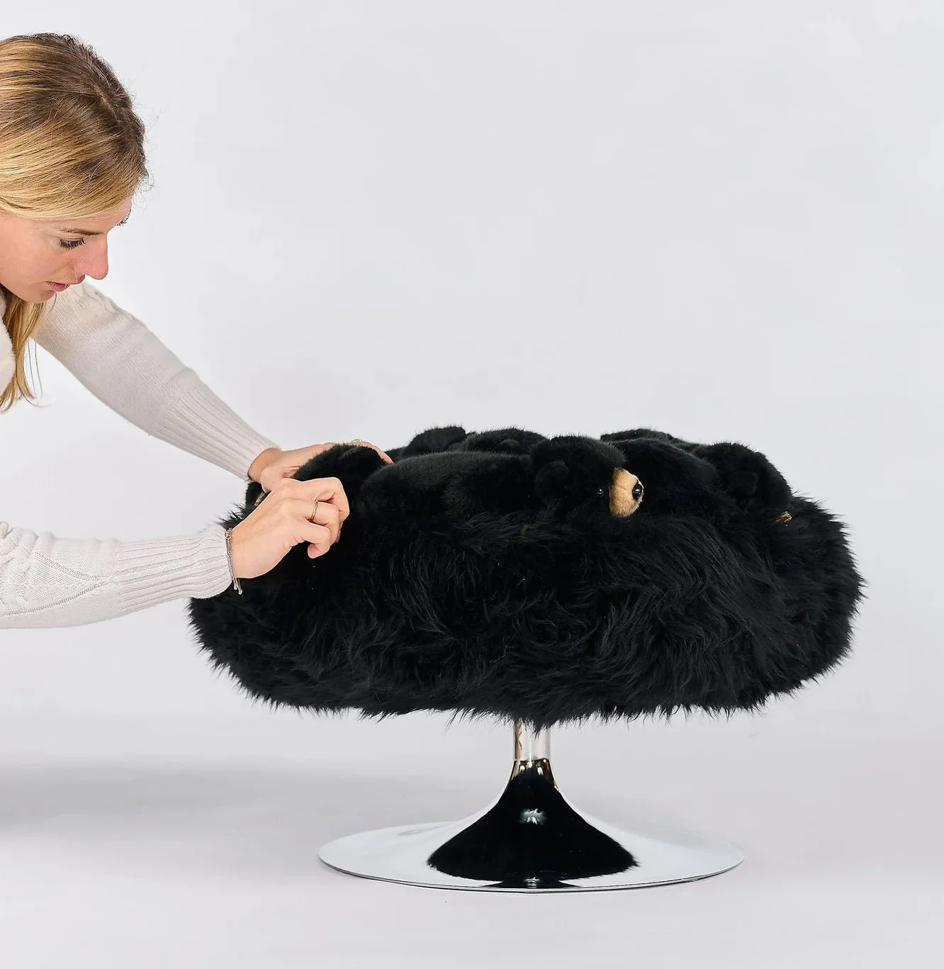 Black Bear Pouf by AP Collection - Image 3