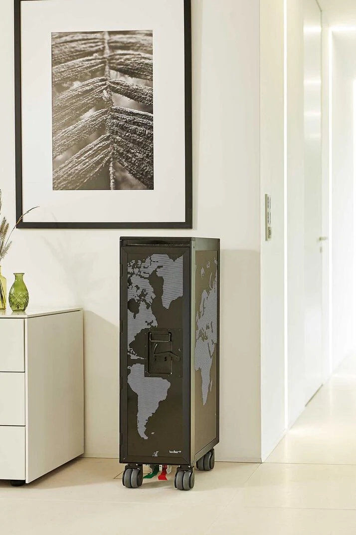 Worldmap Airplane Trolley Black Edition by Bordbar - Image 3