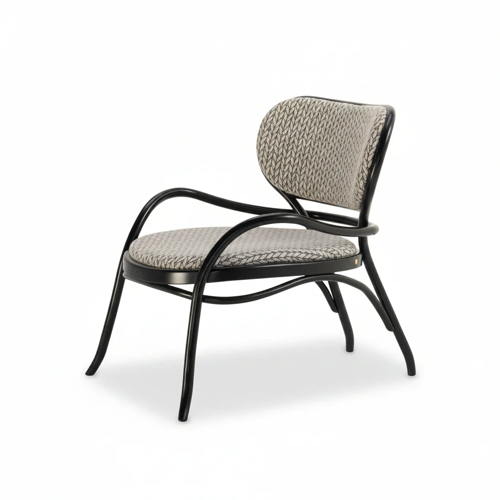 Coates Lehnstuhl Bentwood Upholstered Lounge Chair by GTV