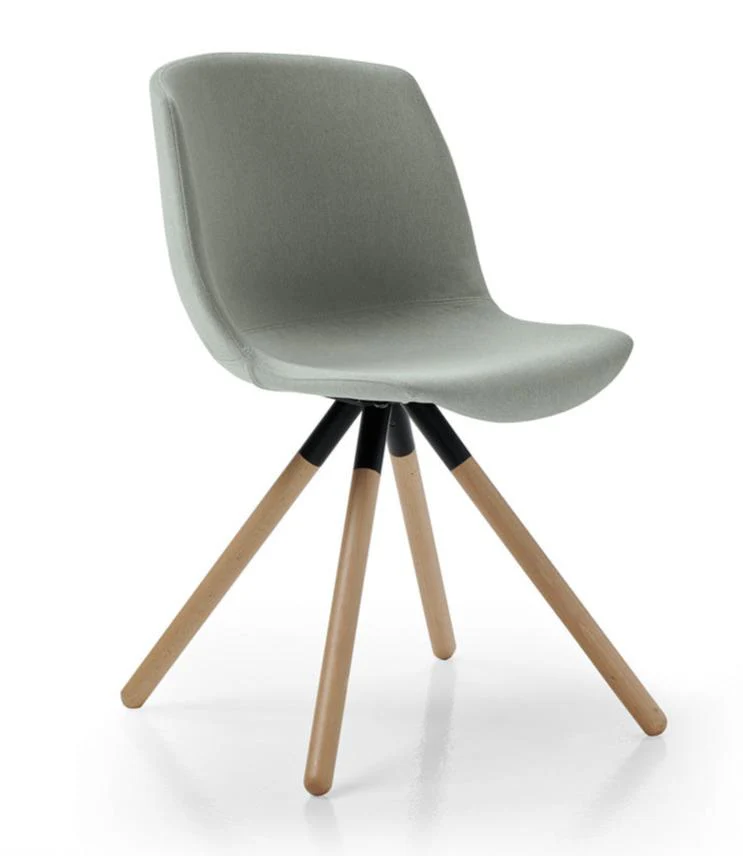 Cocoon Chair Upholstered with Wood Base