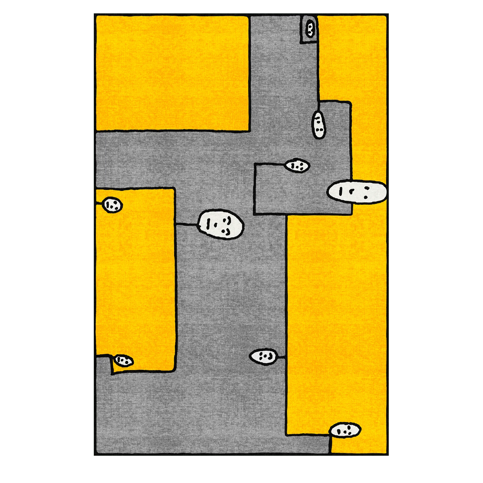Dog Yellow Rectangular Carpet by Qeeboo - Image 2