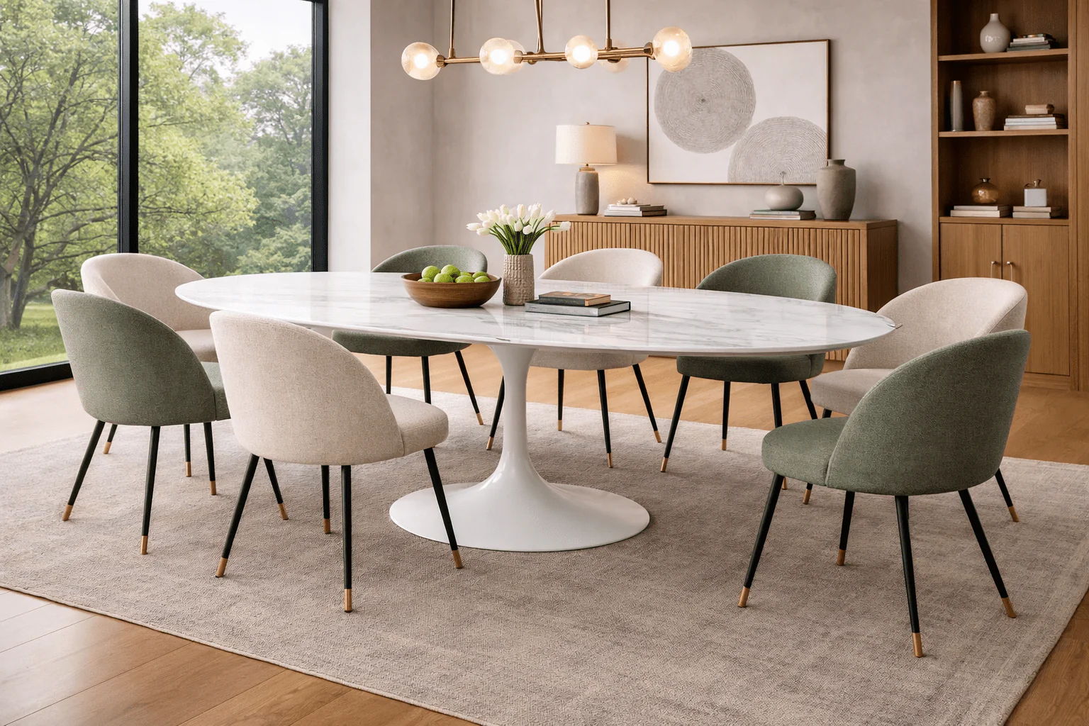 Eero Saarinen Tulip Table - Oval Dining 54 x 96 Inch - Image 4