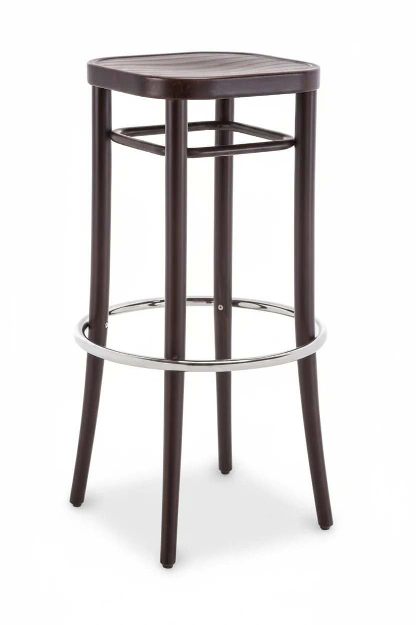 Gebruder Thonet Vienna 144 Bentwood Bar Stool by GTV - Veneer