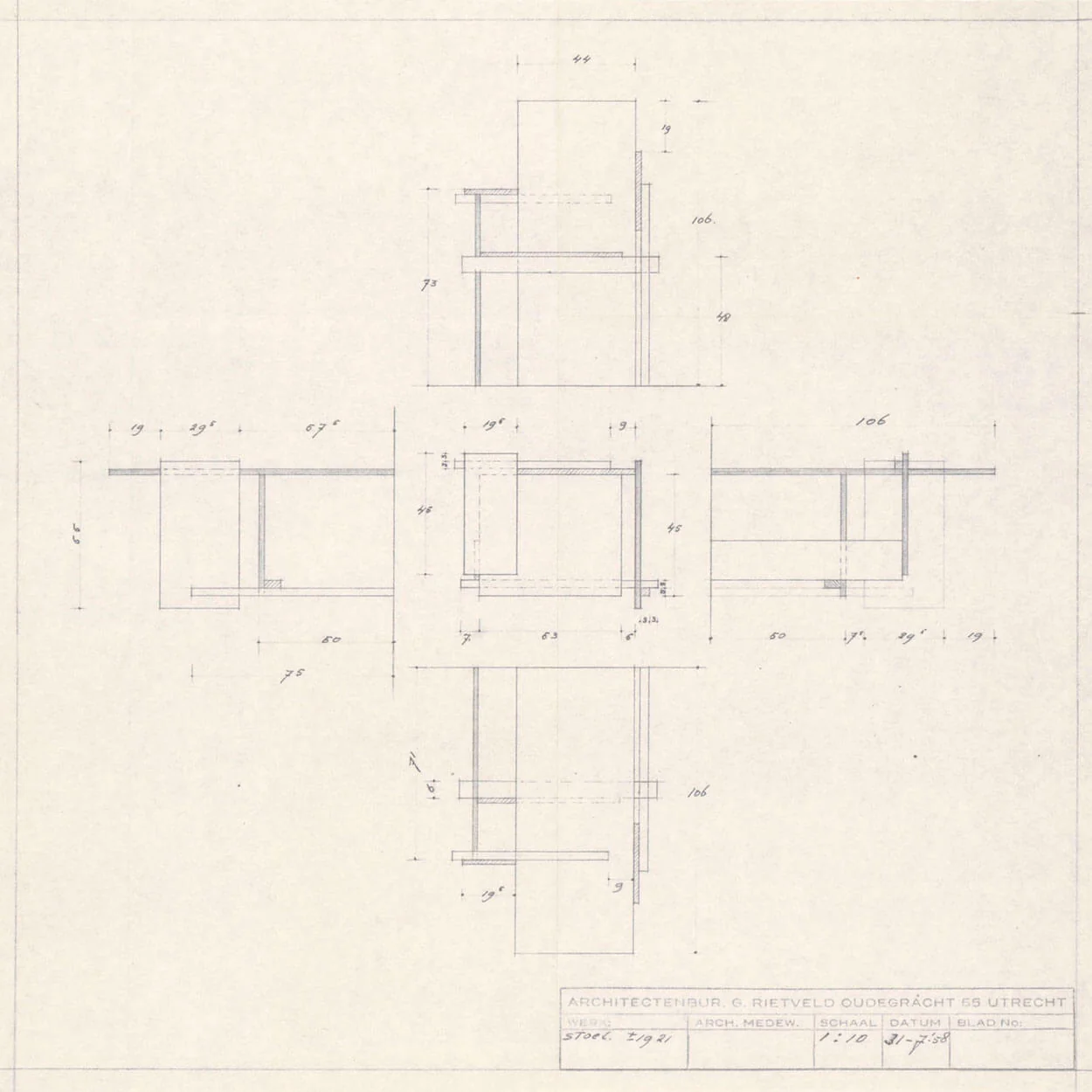 Gerrit Rietveld Berlin Chair - Image 10
