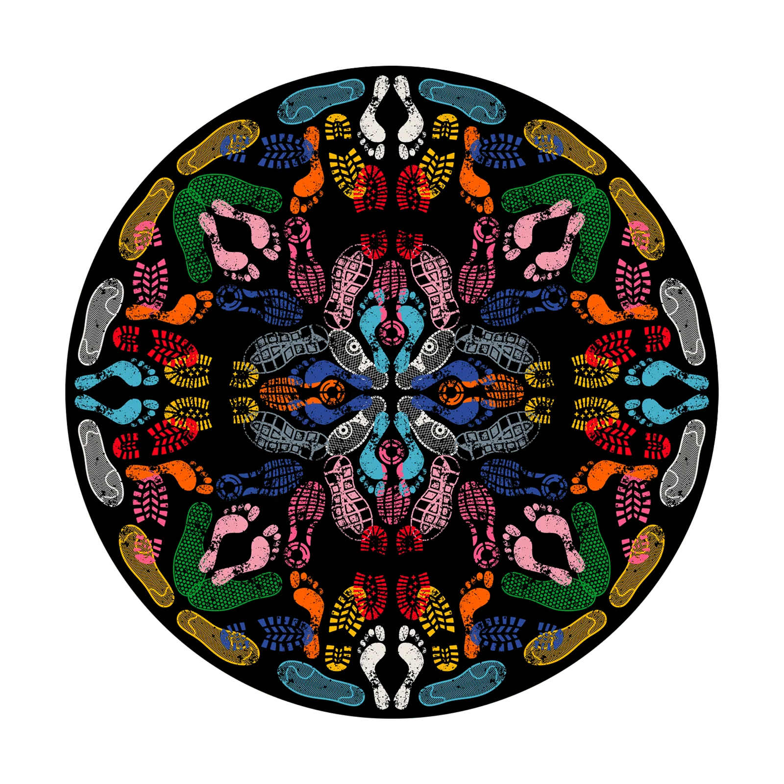 Let's Dance Human Traces Dark Round Carpet by Qeeboo - Image 2