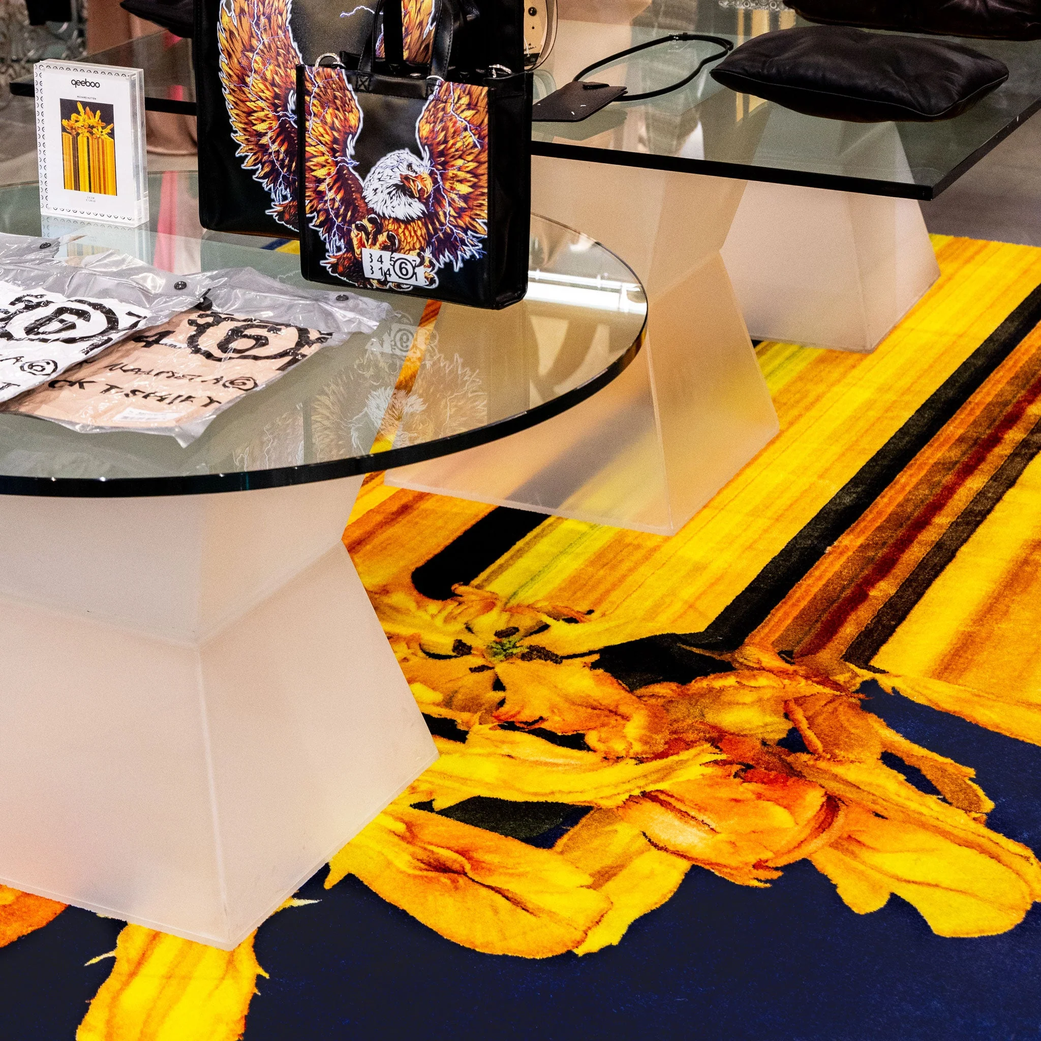 Glitch Yellow Rectangular Carpet by Qeeboo - Image 3