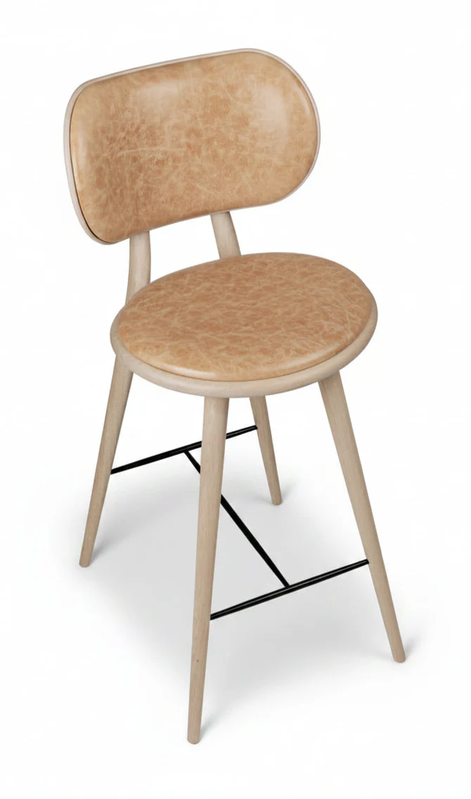 High Stool with Backrest by Mater