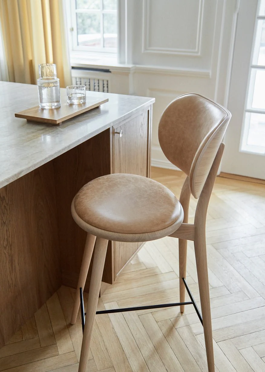 High Stool with Backrest by Mater - Image 12