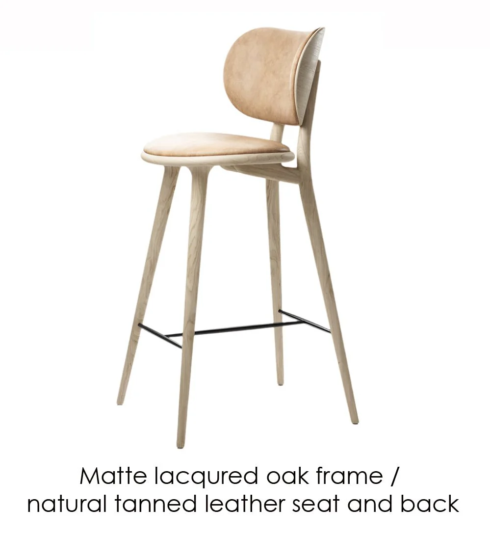 High Stool with Backrest by Mater - Image 2