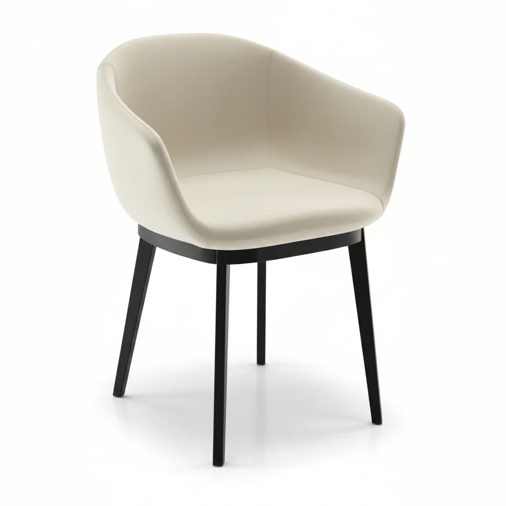Lucrezia Armchair with 4 Leg Wood Base by BBB