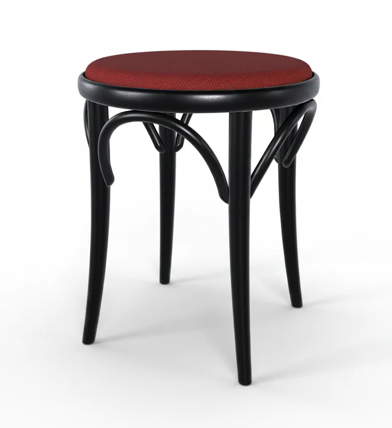 Michael Thonet No. 60 Bentwood Stool by Ton (Upholstered)
