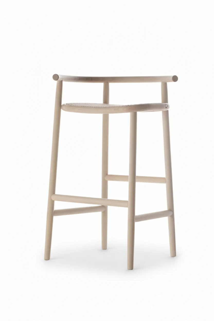 Nendo Single Curve Bentwood Barstool by GTV