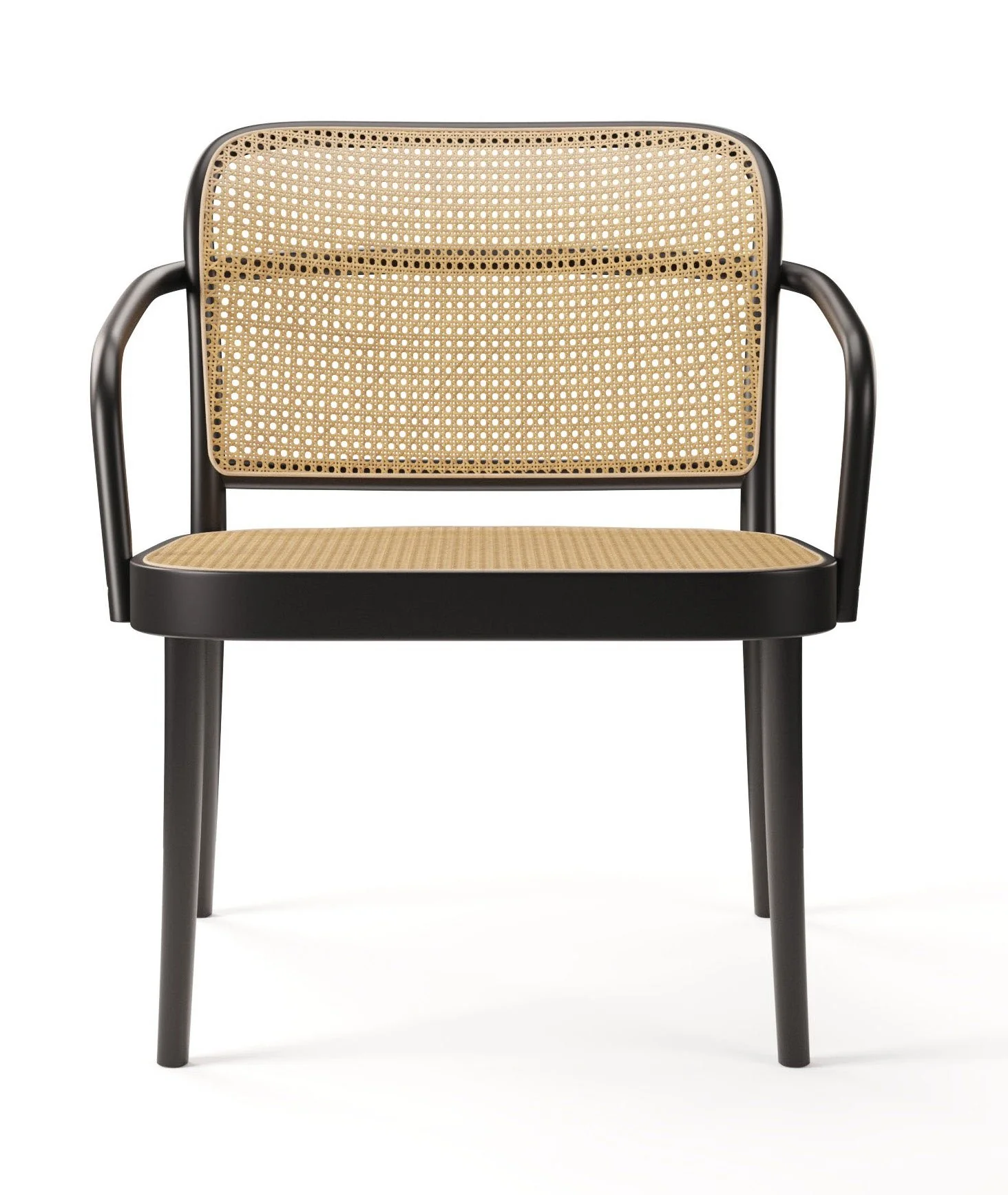 No. 811 Bentwood Lounge Armchair by Ton - Cane Seat and Back - Image 2