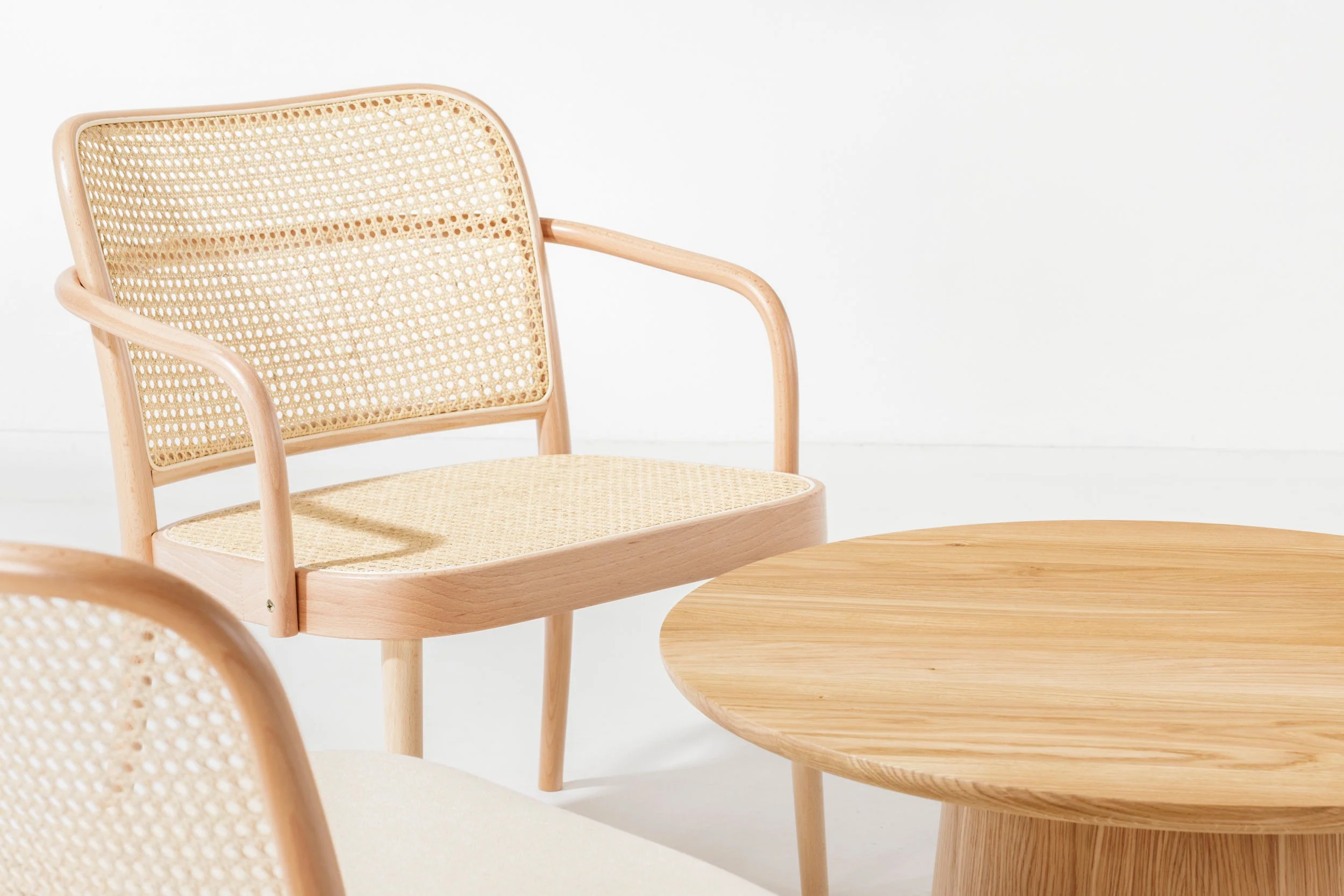 No. 811 Bentwood Lounge Armchair by Ton - Cane Seat and Back - Image 4