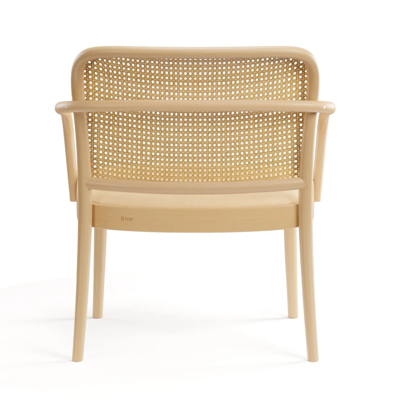 No. 811 Bentwood Lounge Armchair by Ton - Upholstered Seat / Cane Back - Image 10
