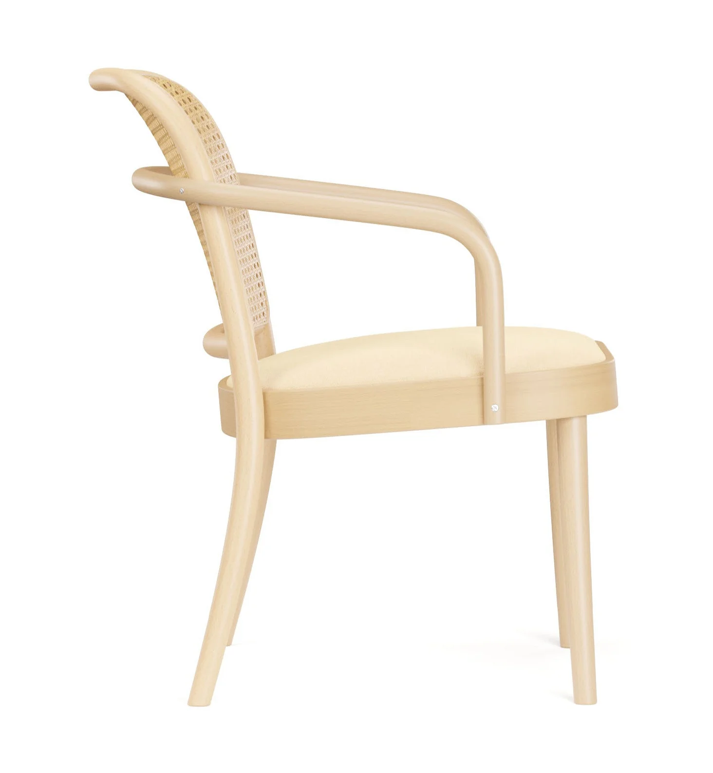 No. 811 Bentwood Lounge Armchair by Ton - Upholstered Seat / Cane Back - Image 11