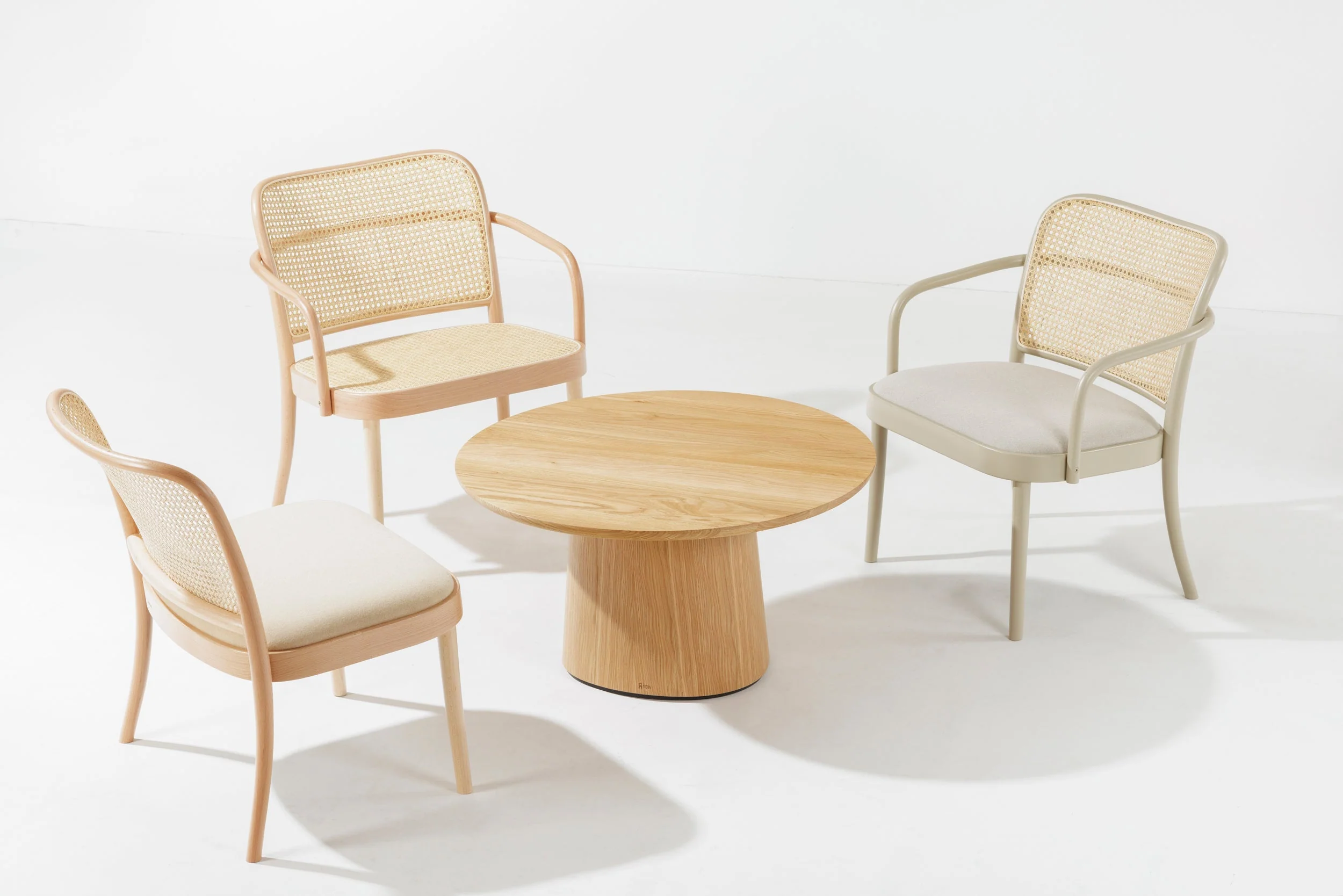 No. 811 Bentwood Lounge Armchair by Ton - Upholstered Seat / Cane Back - Image 18
