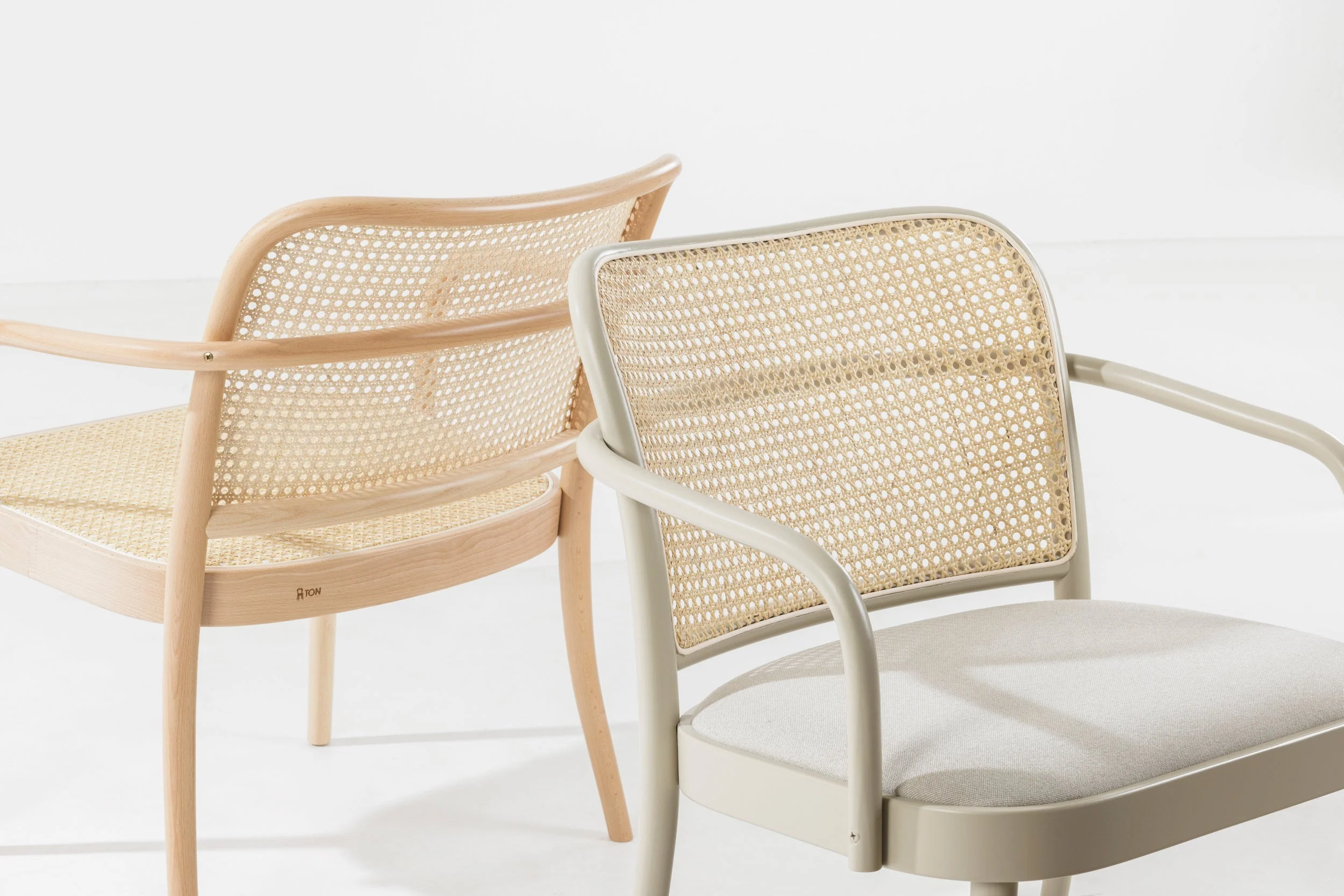No. 811 Bentwood Lounge Armchair by Ton - Upholstered Seat / Cane Back - Image 20