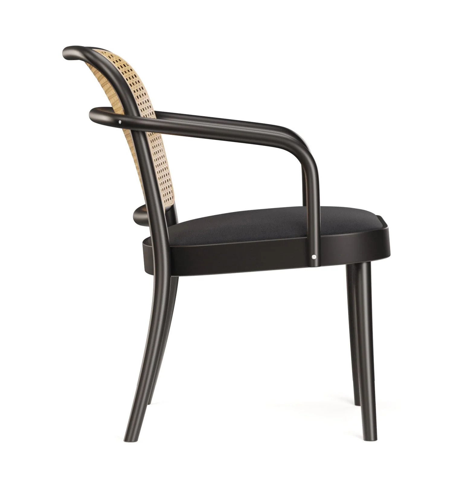 No. 811 Bentwood Lounge Armchair by Ton - Upholstered Seat / Cane Back - Image 5