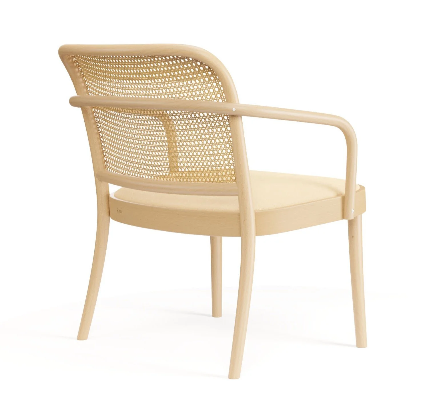 No. 811 Bentwood Lounge Armchair by Ton - Upholstered Seat / Cane Back - Image 9