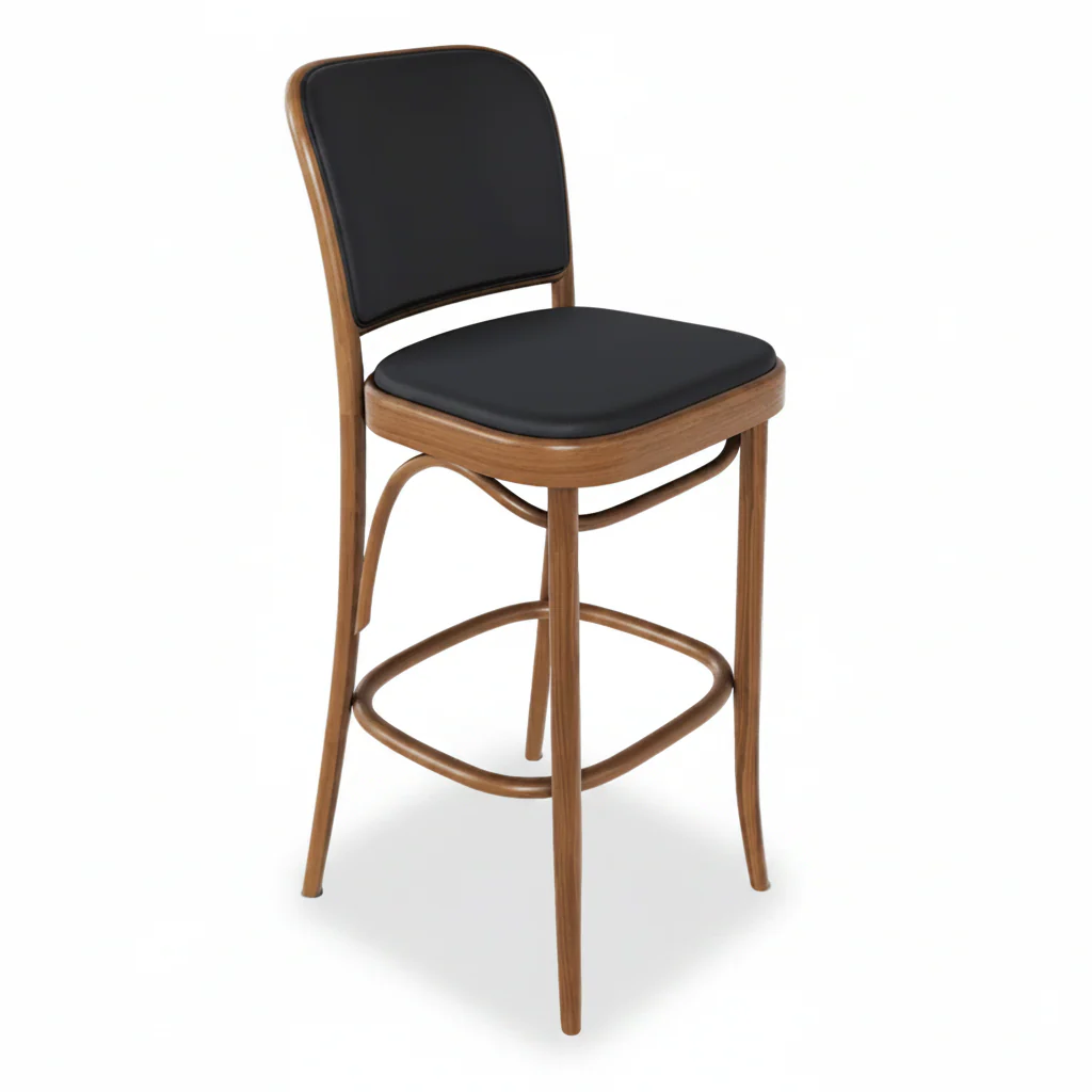 No 811 Bentwood Stool by Ton - Fully Upholstered