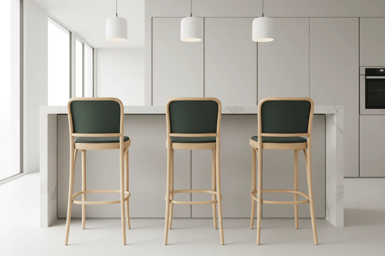 No 811 Bentwood Stool by Ton - Fully Upholstered - Image 4