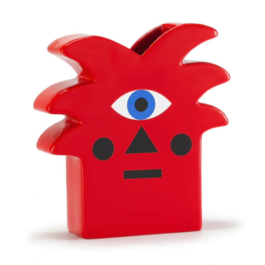 Oggian Red Palm Vase by Qeeboo