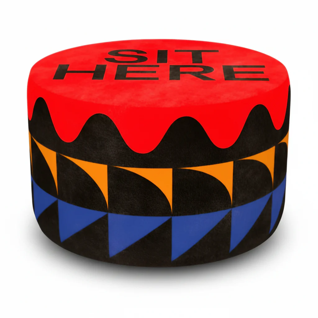 Oggian Sit Here Red M Pouf by Qeeboo