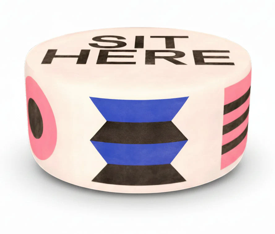Oggian Sit Here White L Pouf by Qeeboo