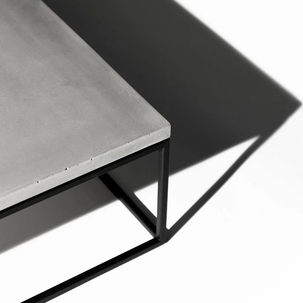 Perspective 1300x700 Black Coffee Table by Lyon Beton - Image 12