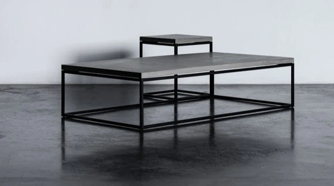 Perspective 1300x700 Black Coffee Table by Lyon Beton - Image 9