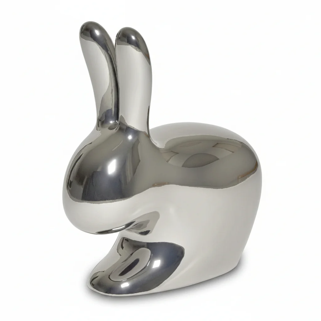 Rabbit Chair Baby Metal Finish by Qeeboo