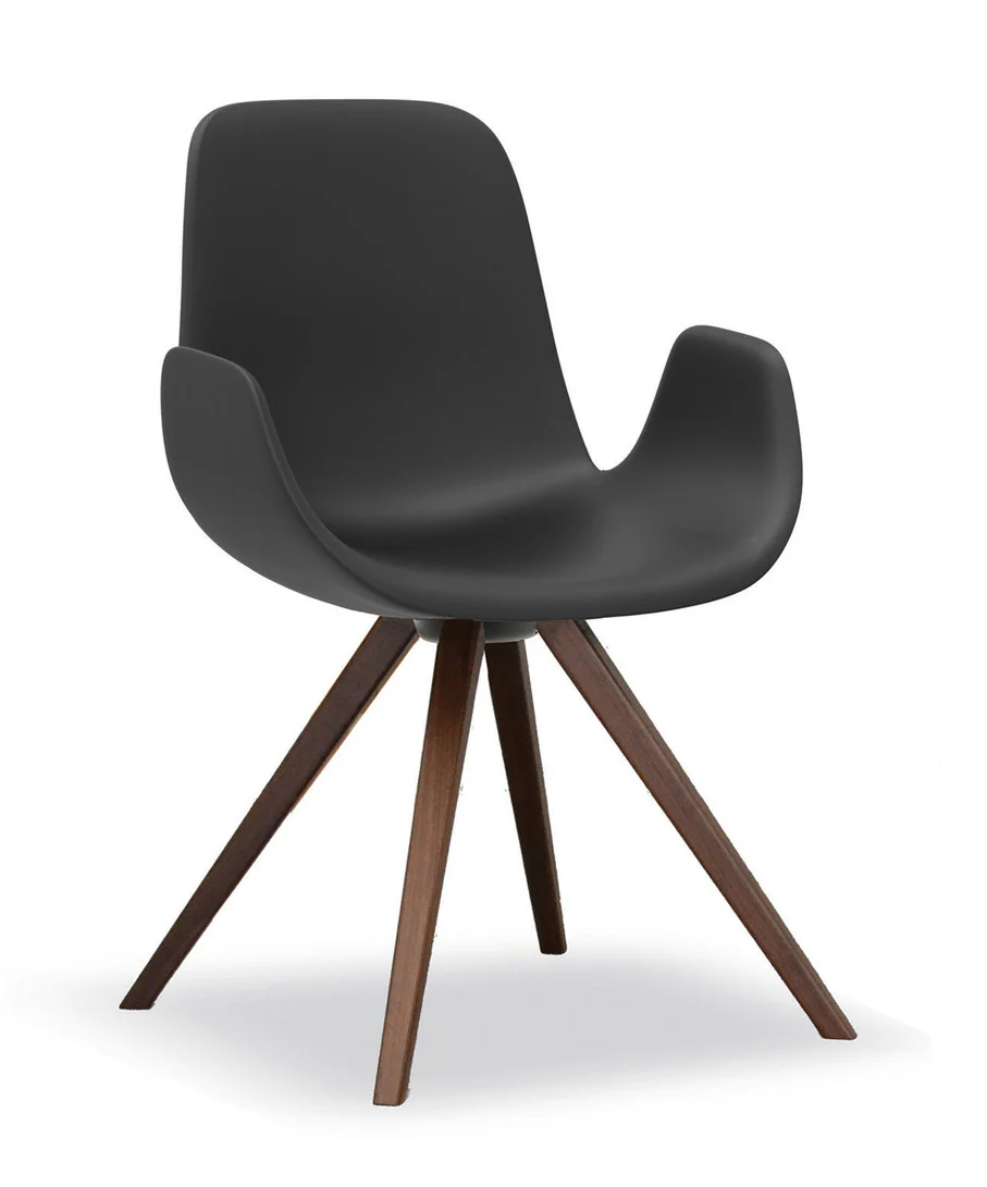 Step Armchair Soft Touch Wood Base 904L2 by Tonon