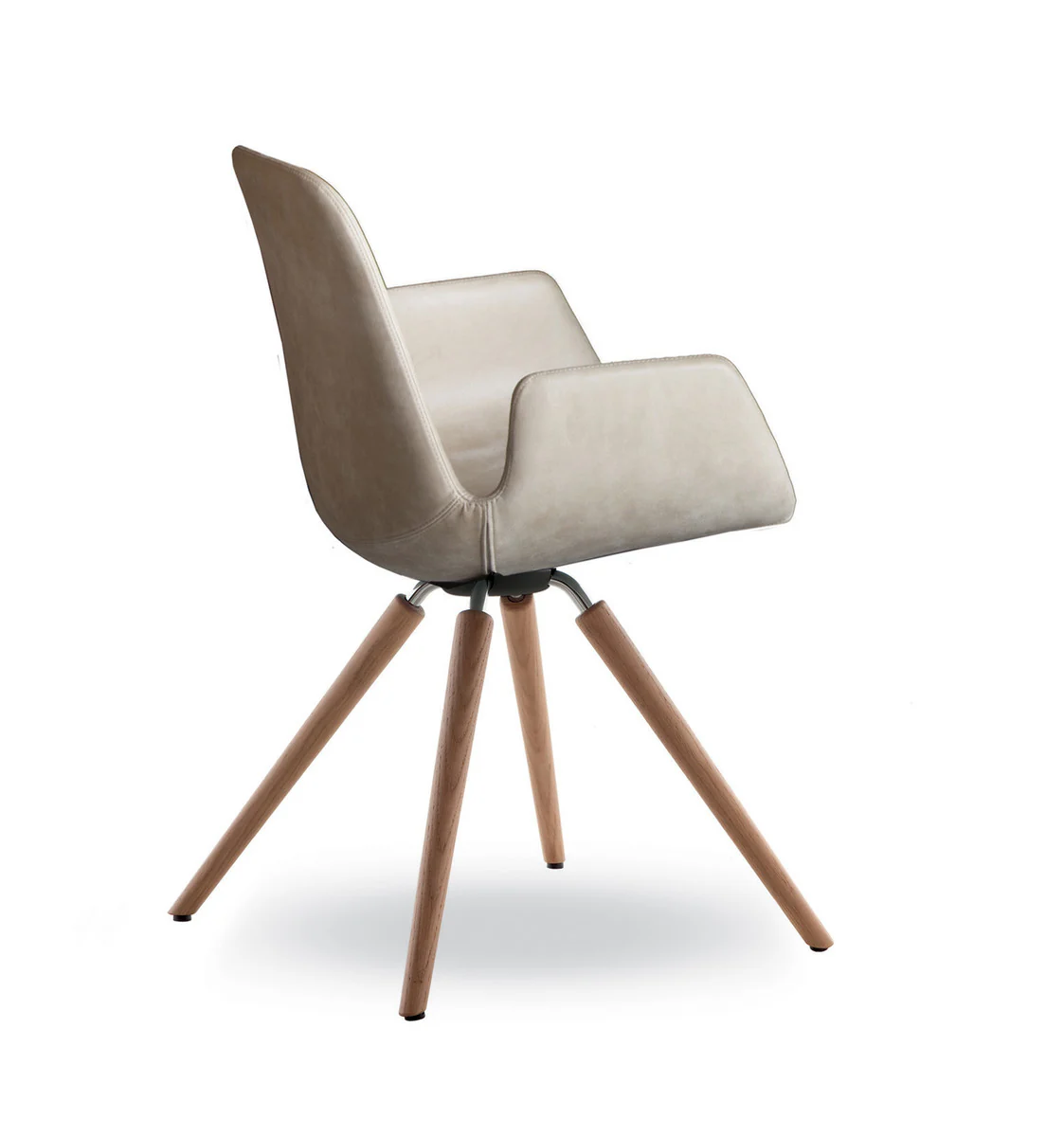 Step Armchair Upholstered with Wood Base 904.32 by Tonon - Image 2