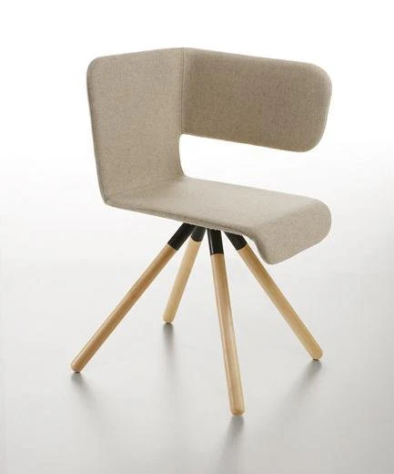 Twiss Chair Upholstered with Wooden Base - Image 3
