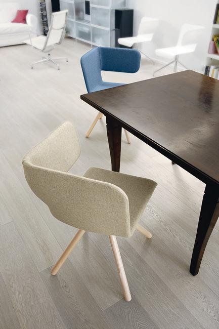 Twiss Chair Upholstered with Wooden Base - Image 4