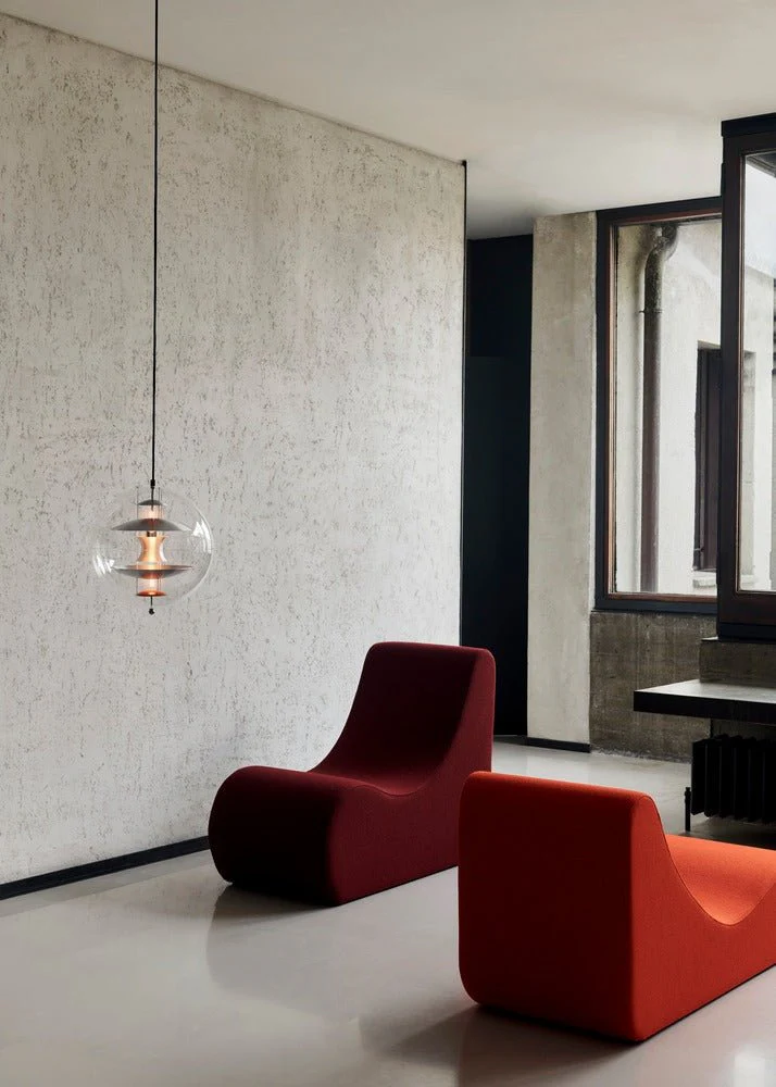 VP Globe Pendant 16" Brushed Aluminum/Orange by Verner Panton - Image 4