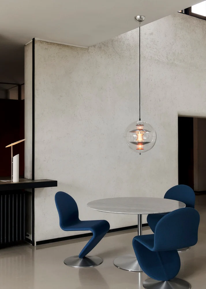 VP Globe Pendant 16" Chrome/Red/Blue by Verner Panton - Image 5