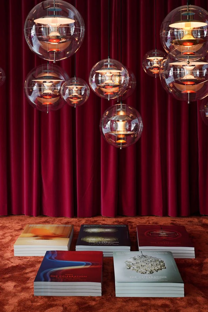 VP Globe Pendant 16" Chrome/Red/Blue by Verner Panton - Image 9