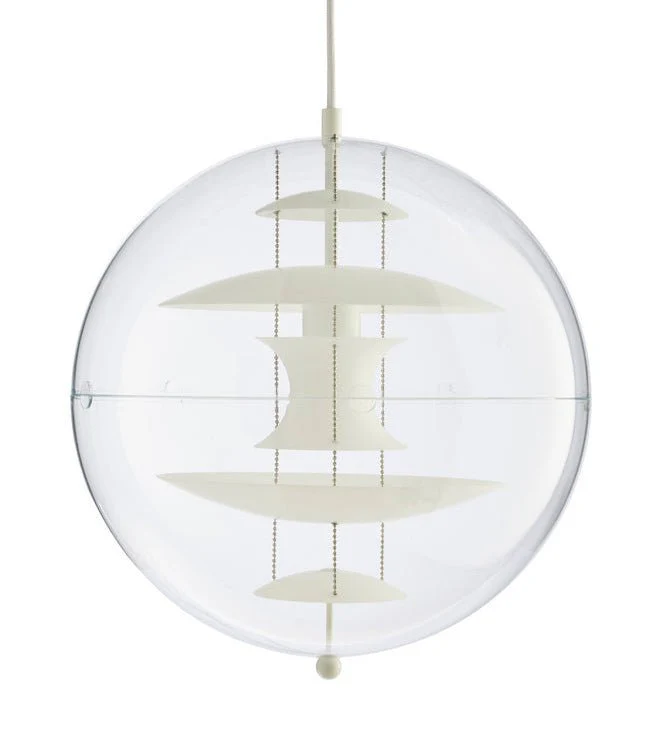 VP Globe Pendant Opal Glass/White by Verner Panton