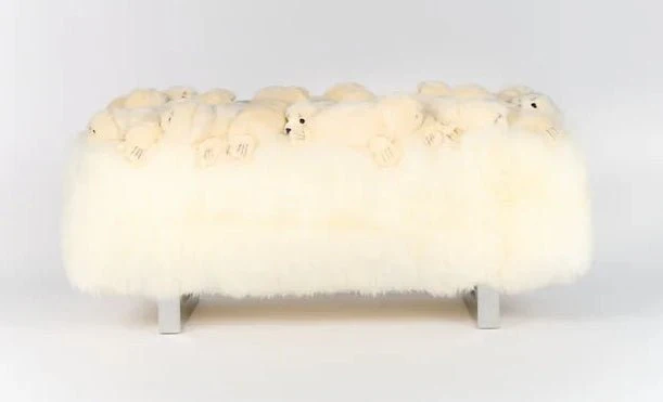 White Love Fluffy Bench by AP Collection - Image 2