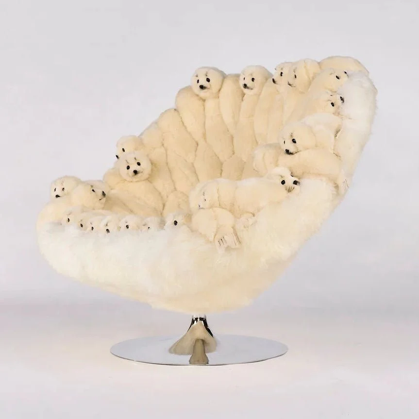 White Love Lounge Chair by AP Collection - Image 8