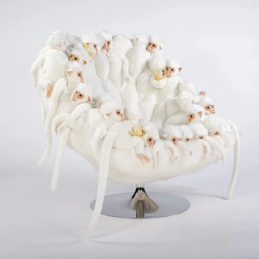 White Monkey Lounge Chair by AP Collection