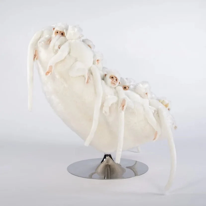 White Monkey Lounge Chair by AP Collection - Image 3